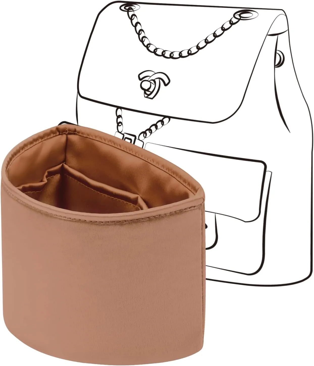 Duma Bag Insert, Organizer Insert Compatible with Chanel Duma Backpacks, Silk Bag Organizer for Duma 23A/23P Medium, Lightweight and Soft Touch (Medium, Gold)