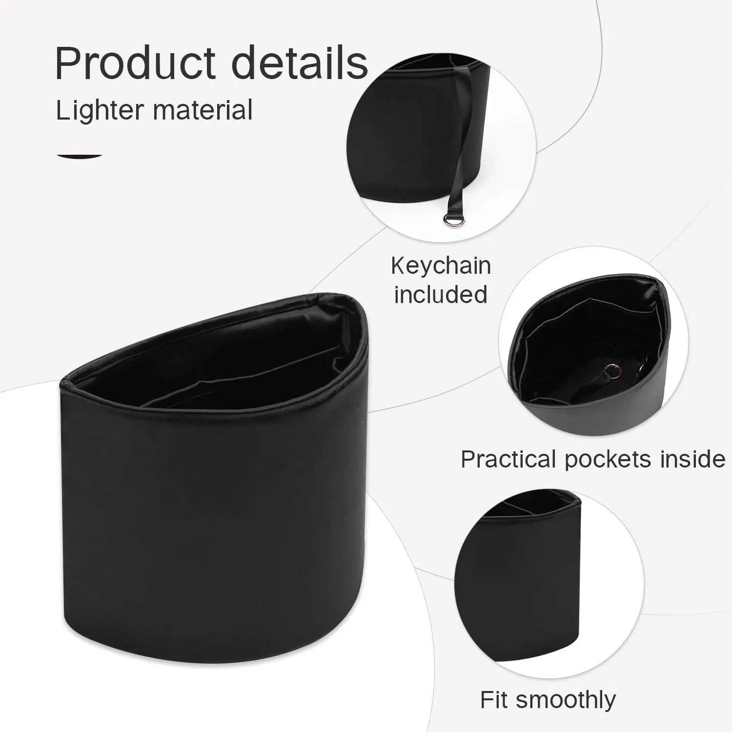 Duma Bag Insert, Organizer Insert Compatible with Chanel Duma backpacks, Silk Bag Organizer for Duma 23A/23P Small, Lightweight and Soft Touch (Small, Black)