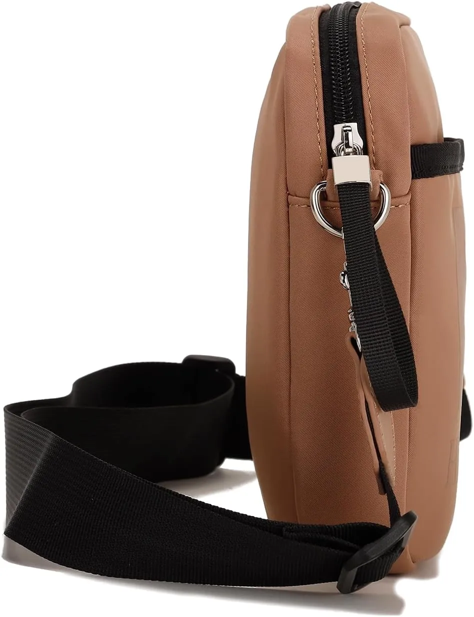E Lightweight Unisex Crossbody Bag with Wristlet and Adjustable Shoulder Strap