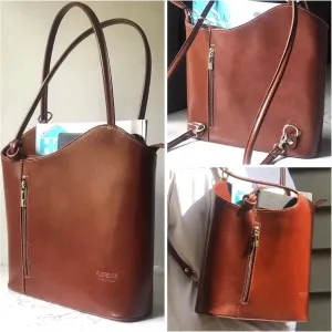 Easy Carry Leather Backpack Convertible Purse