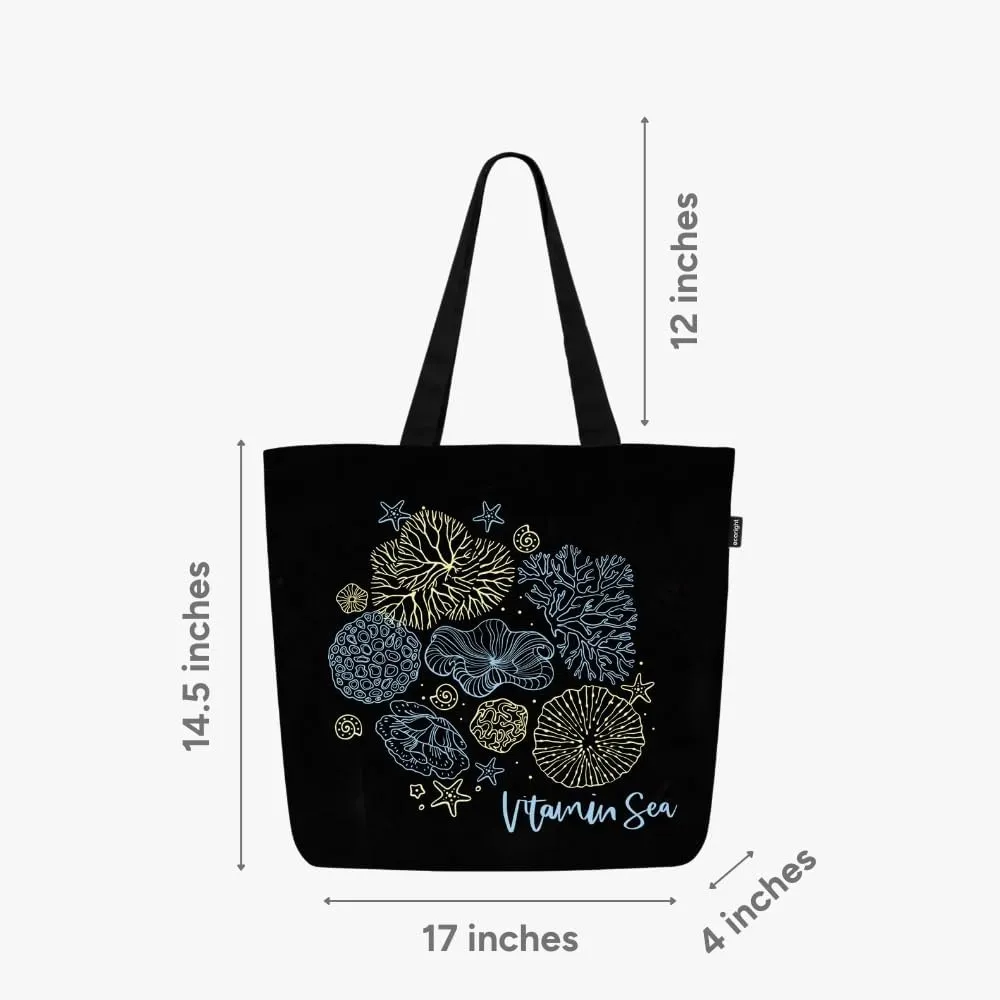 Ecoright Aesthetic Canvas Tote Bag for Women Large Zipper Tote Bags with Pocket, Womens Tote Bag for Yoga, Work, Beach
