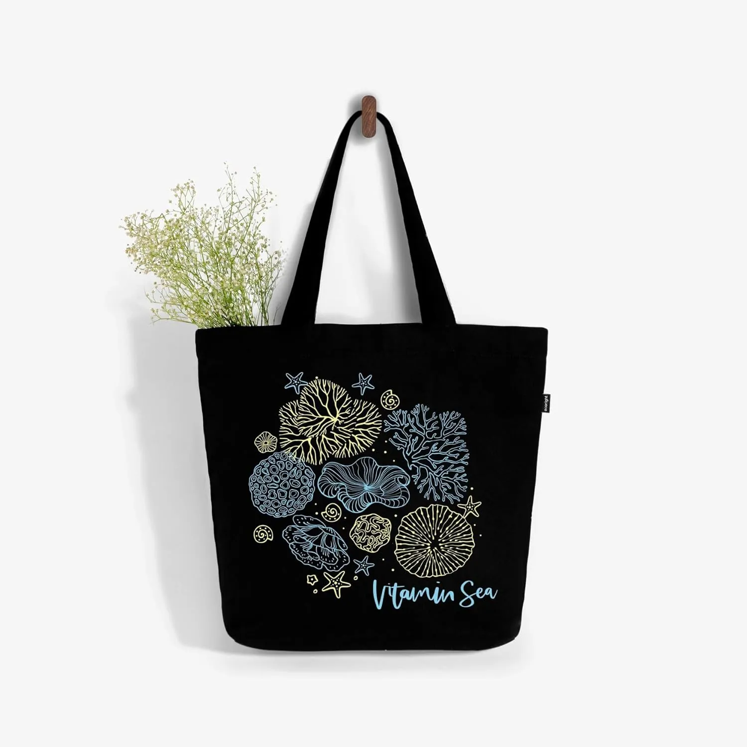 Ecoright Aesthetic Canvas Tote Bag for Women Large Zipper Tote Bags with Pocket, Womens Tote Bag for Yoga, Work, Beach