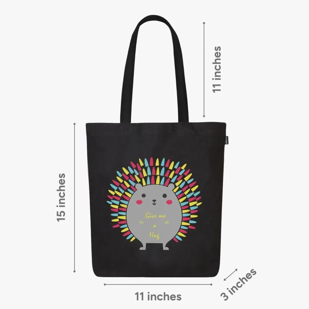 Ecoright Tote Bag for Women with Zipper, Small Tote Bag, Canvas Bag, Reusable Cotton Bag for Beach, Grocery, School & Work