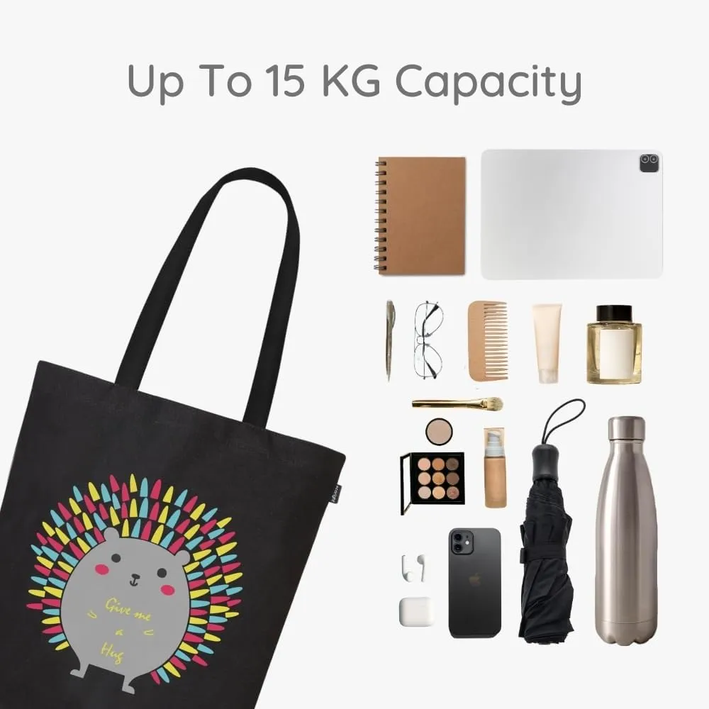 Ecoright Tote Bag for Women with Zipper, Small Tote Bag, Canvas Bag, Reusable Cotton Bag for Beach, Grocery, School & Work