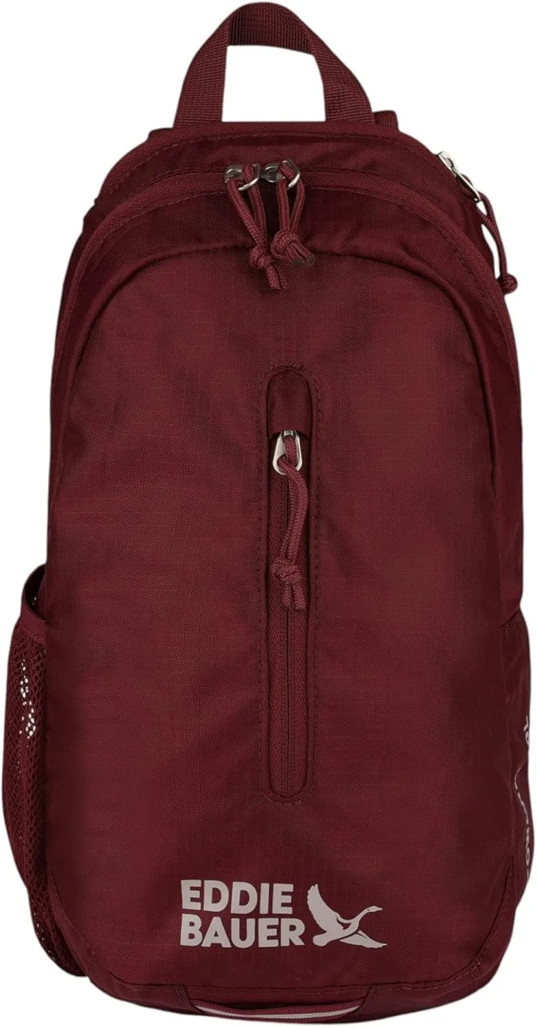 Eddie Bauer Stowaway Packable 10L Sling 3.0 Made from Polyester with Lightly Padded Shoulder Strap, Black Cherry