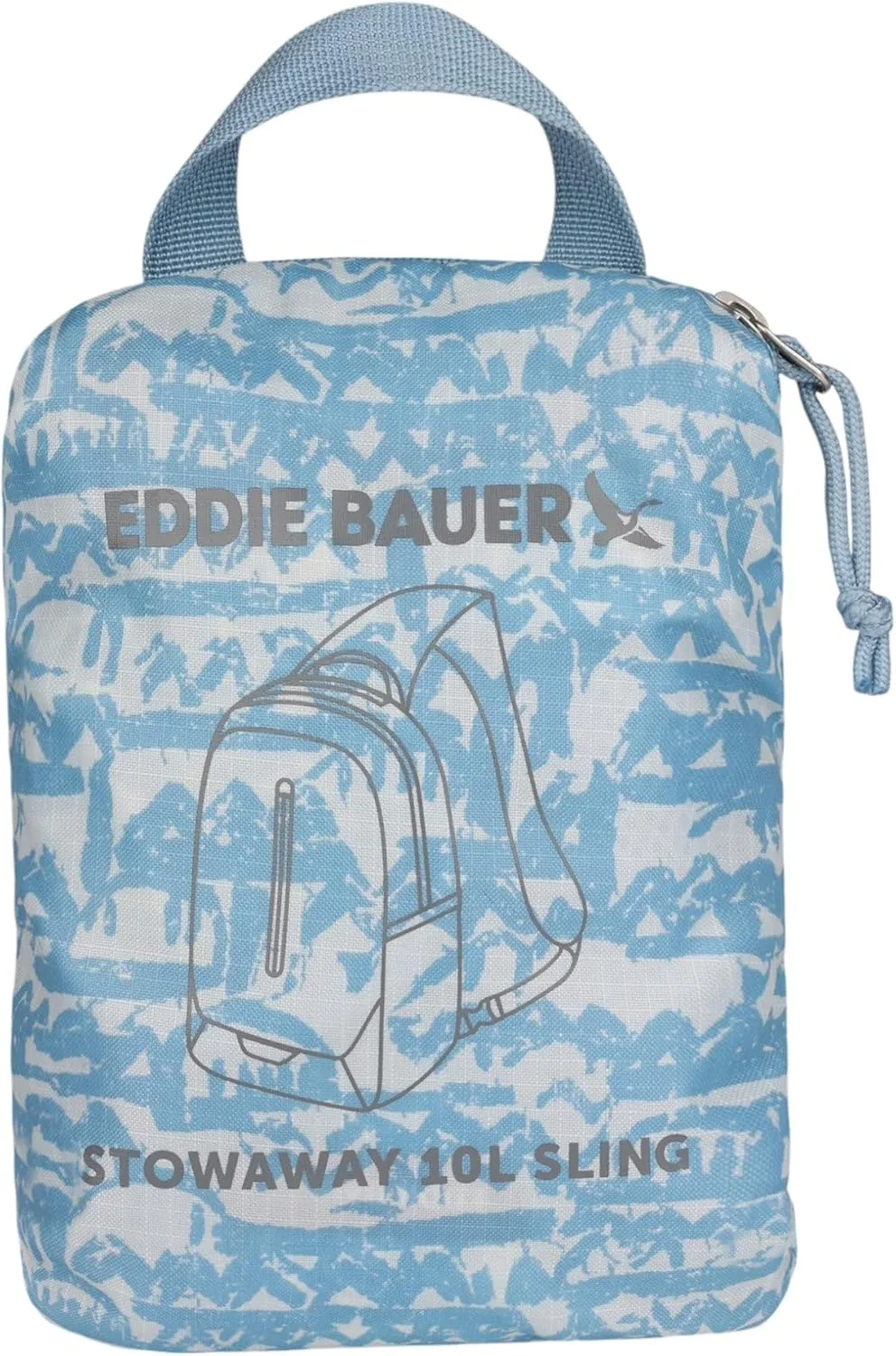 Eddie Bauer Stowaway Packable 10L Sling 3.0 Made from Polyester with Lightly Padded Shoulder Strap, Blue Fog