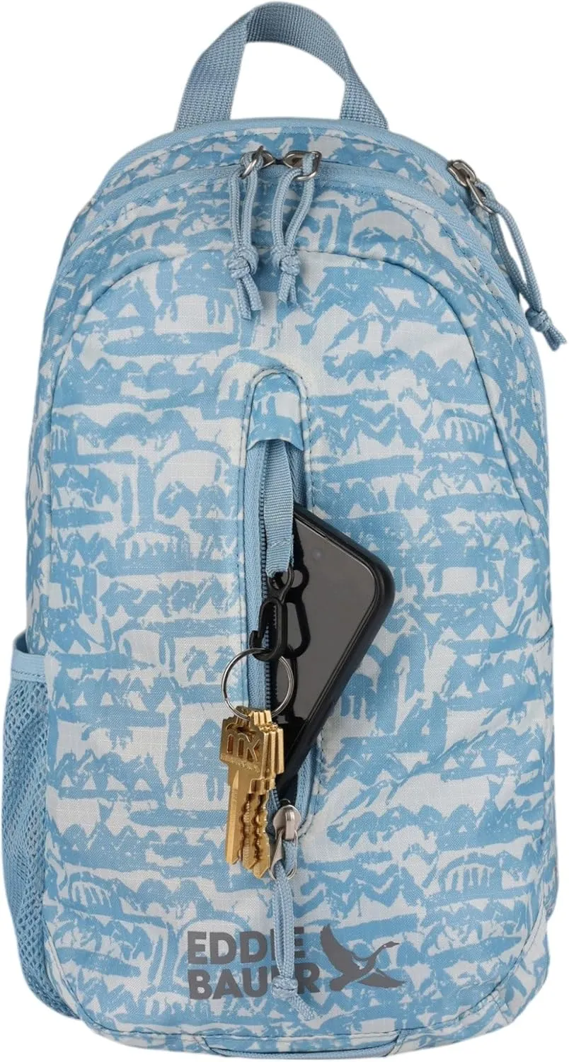 Eddie Bauer Stowaway Packable 10L Sling 3.0 Made from Polyester with Lightly Padded Shoulder Strap, Blue Fog