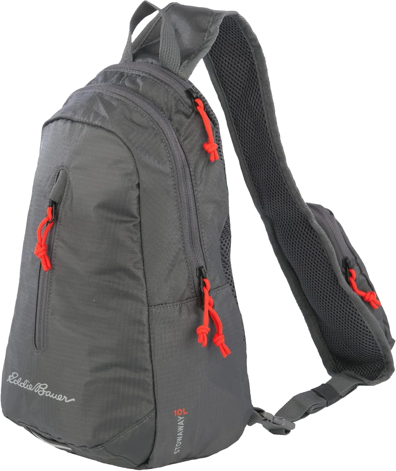 Eddie Bauer Stowaway Packable 10L Sling 3.0 Made from Polyester with Lightly Padded Shoulder Strap, Dark Smoke