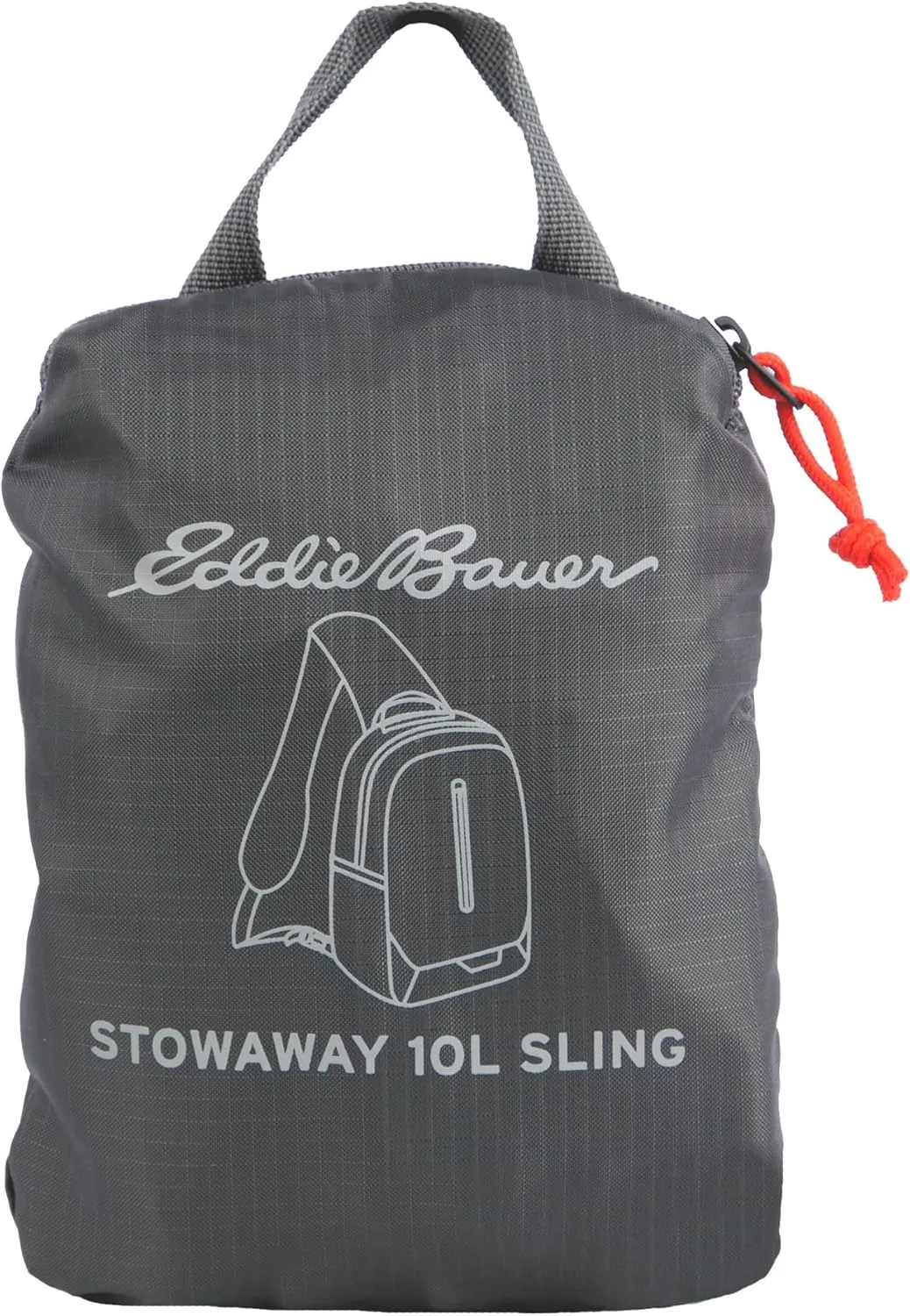 Eddie Bauer Stowaway Packable 10L Sling 3.0 Made from Polyester with Lightly Padded Shoulder Strap, Dark Smoke