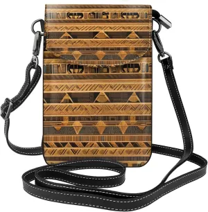 Egyptian Frescoes Zippered Crossbody Bag, Women'S Shoulder Bag With Card Slot, Removable Shoulder Strap, 7.6 X 4.9 In.