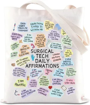 ENSIANTH Surgical Tech Daily Affirmations Gift Surgical Technologist Shoulder Bag Surgeon Graduation Gift Scrub Tech Handbag