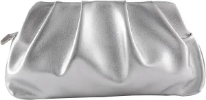 Evening Bag for Women Ruched Clutch Purse Detachable Metal Chain Crossbody Bag