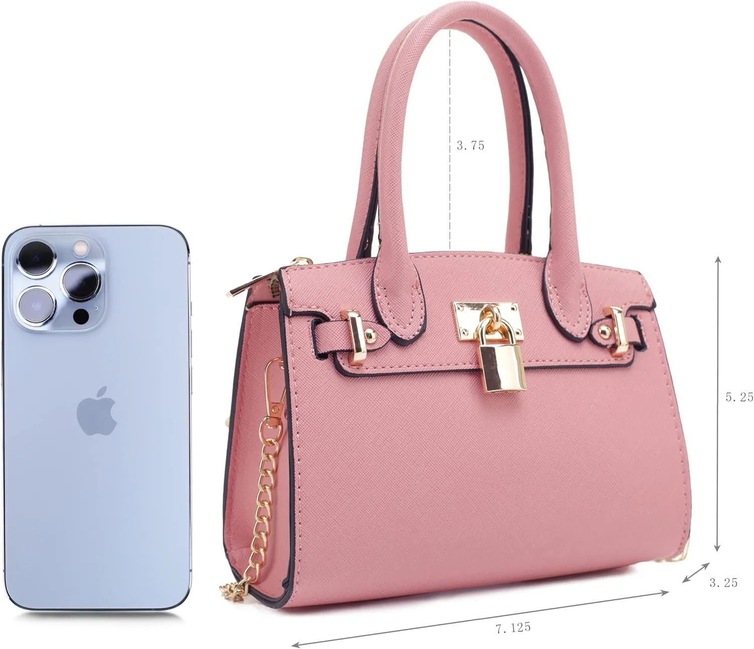 EVVE Women's Evening Bag Party Clutches Mini Satchel Purses Cocktail Prom Handbags with Chain and Lock