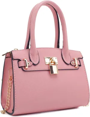 EVVE Women's Evening Bag Party Clutches Mini Satchel Purses Cocktail Prom Handbags with Chain and Lock