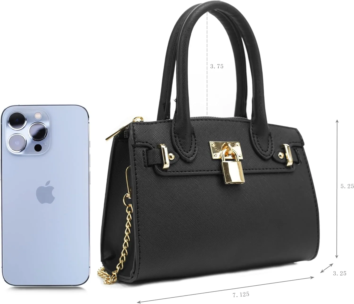EVVE Women's Evening Bag Party Clutches Mini Satchel Purses Cocktail Prom Handbags with Chain and Lock