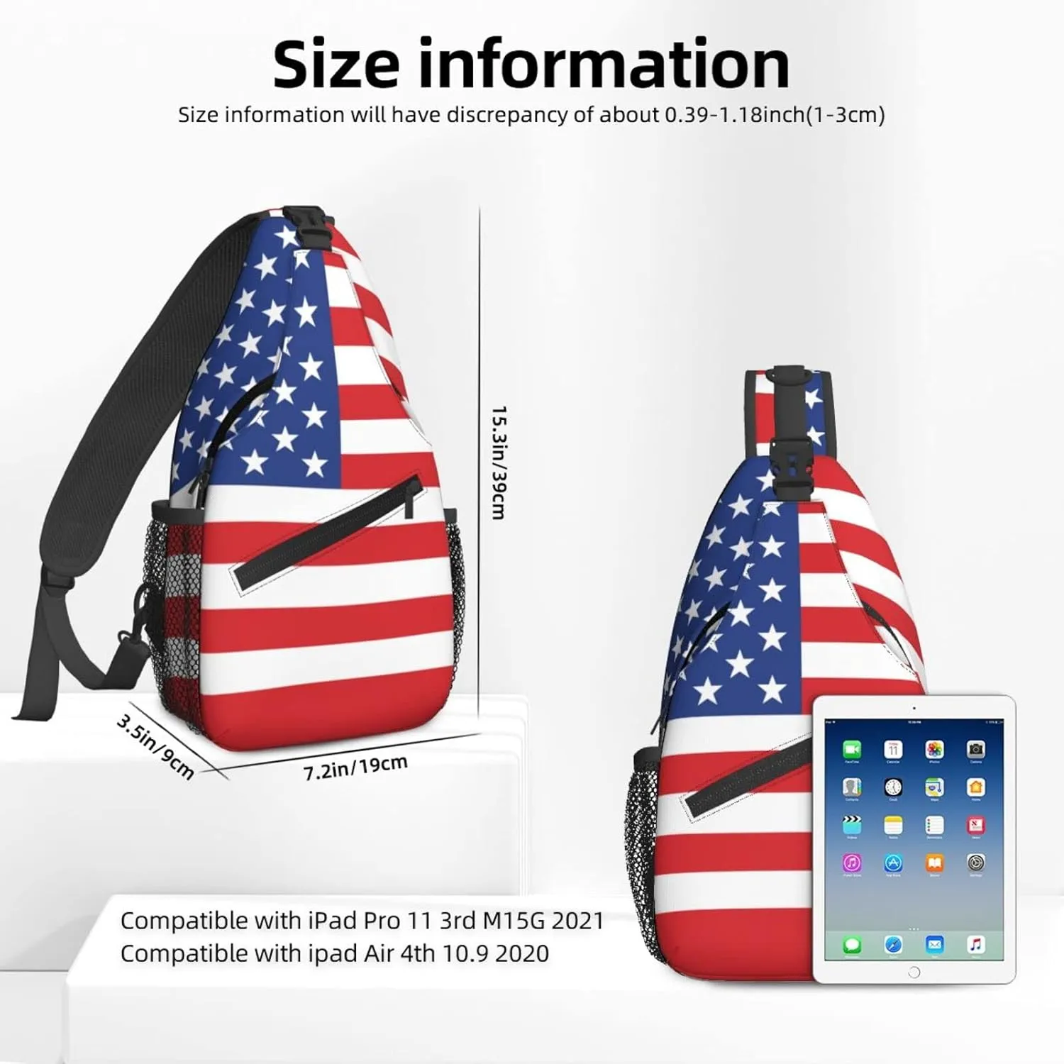 Famame American Flag Sling Backpack Chest Bag Crossbody Shoulder Bag Gym Cycling Travel Hiking Daypack For Men Women