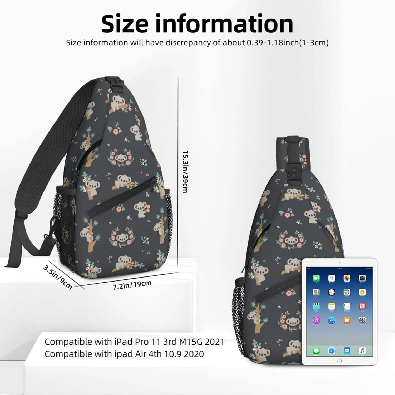 Famame Cute 3d Animal Koala Sling Backpack Chest Bag Crossbody Shoulder Bag Gym Cycling Travel Hiking Daypack For Men Women
