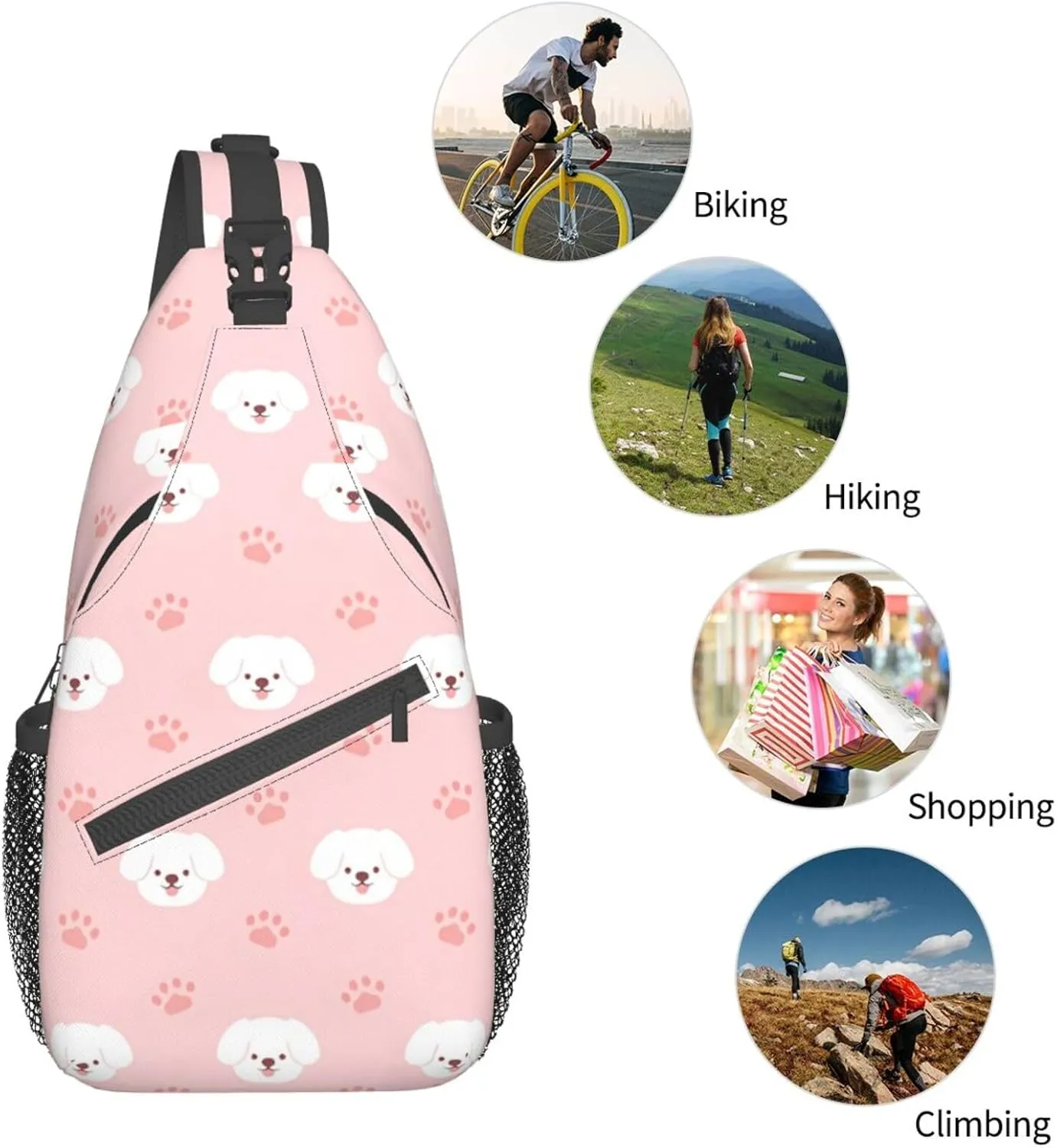 Fashion Chest Sling Bag For Women Men Adjustable Strap Crossbody Shoulder Backpack Hiking Travel Fashion Unisex Daypack