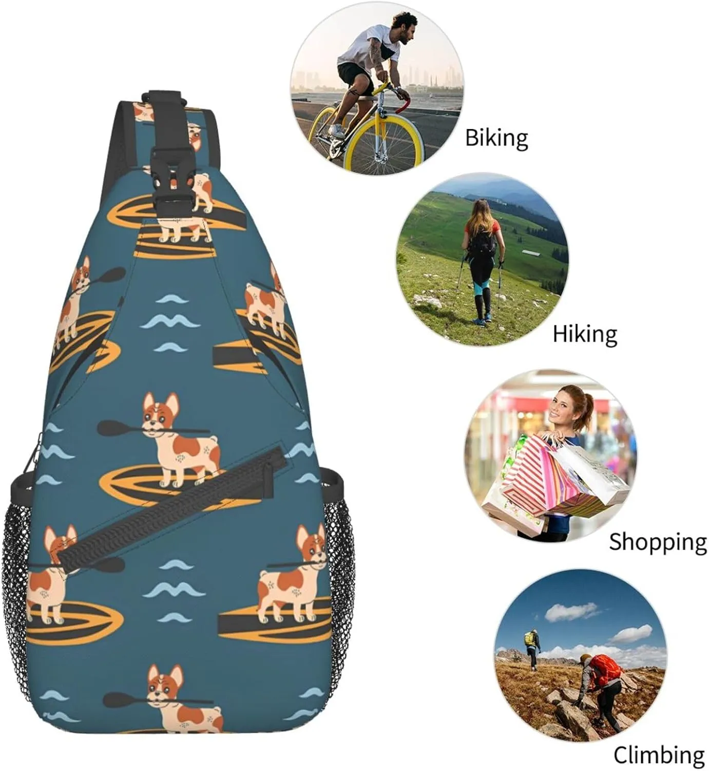 Fashion Chest Sling Bag For Women Men Adjustable Strap Crossbody Shoulder Backpack Hiking Travel Fashion Unisex Daypack