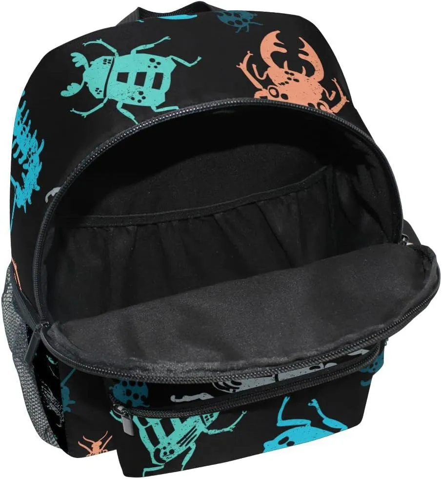 Fisyme Toddler Backpack Insect Bugs Print School Bag Kids Backpacks for Kindergarten Preschool Nursery Girls Boys, S