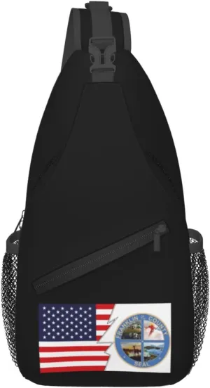 Flag Of Franklin County, New York And America Crossbody Bags For Women Men Chest Backpack Gym Shoulder Bag Travel Outdoor Sports Casual Crossbody Bags