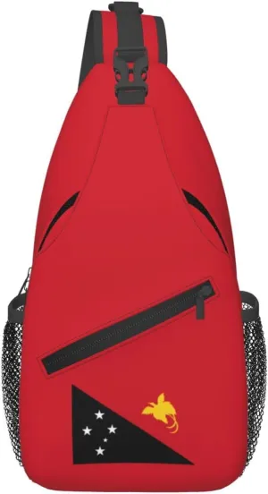 Flag of Papua New Guinea Crossbody Bags For Women Men Chest Backpack Gym Shoulder Bag Travel Outdoor Sports Casual Crossbody Bags