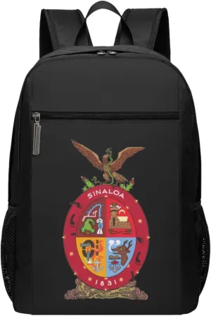 Flag of Sinaloa Travel Laptop Backpack, Business Anti Theft Slim Sturdy Laptops Backpacks, College Computer Bag Gift for Men & Women Fits 17 Inch Notebook,Black