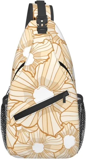 Flesh Coloured Floral Seamless Figure Crossbody Bags For Women Men Chest Backpack Gym Shoulder Bag Travel Outdoor Sports Casual Crossbody Bags