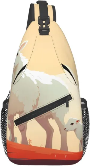 flock of sheep Patterned crossbody chest bag, casual hiking shoulder bag, travel crossbody backpack for men and women