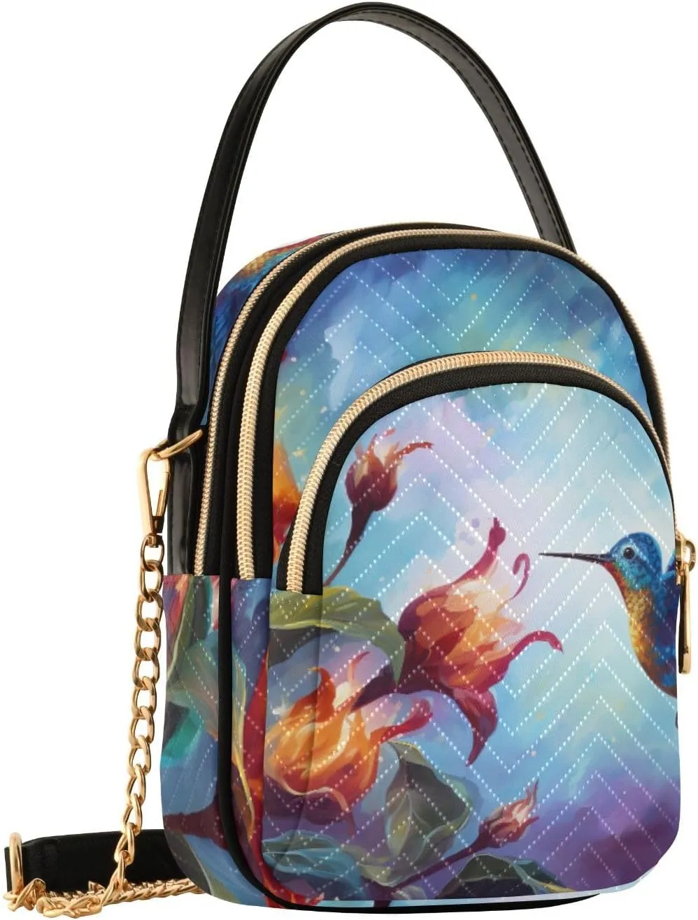 Floral Abstract Geometric Women s Crossbody Handbags, Shoulder Purses for Women Crossbody, Fall Crossbody Purse