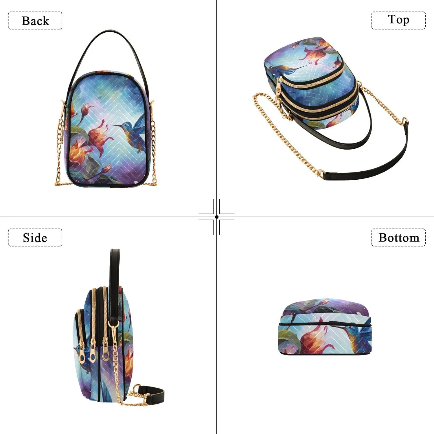 Floral Abstract Geometric Women s Crossbody Handbags, Shoulder Purses for Women Crossbody, Fall Crossbody Purse