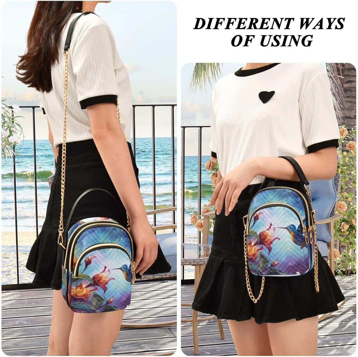 Floral Abstract Geometric Women s Crossbody Handbags, Shoulder Purses for Women Crossbody, Fall Crossbody Purse