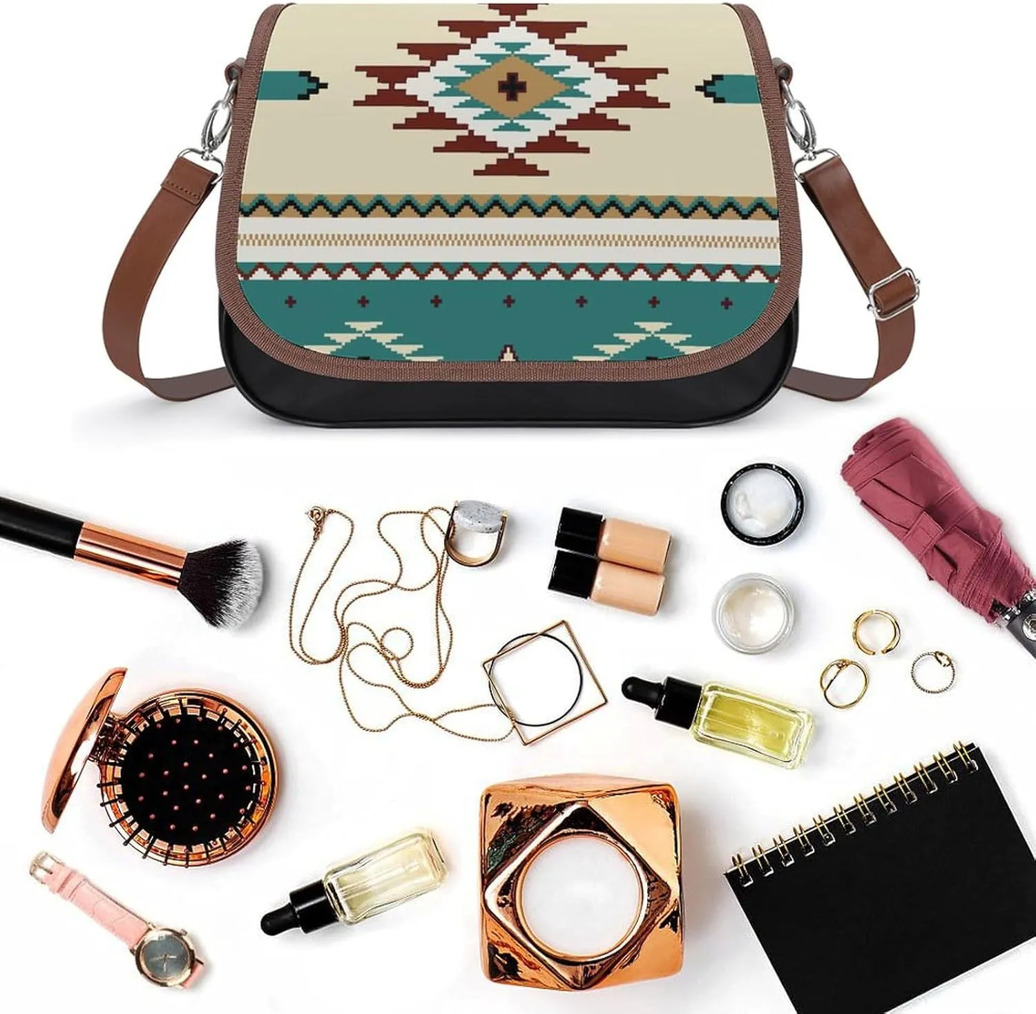 Floral Bird Tropical Paradise Hawaii Fashionable And Exquisite Shoulder Bag, Convenient Leather Crossbody Bag for Going Out