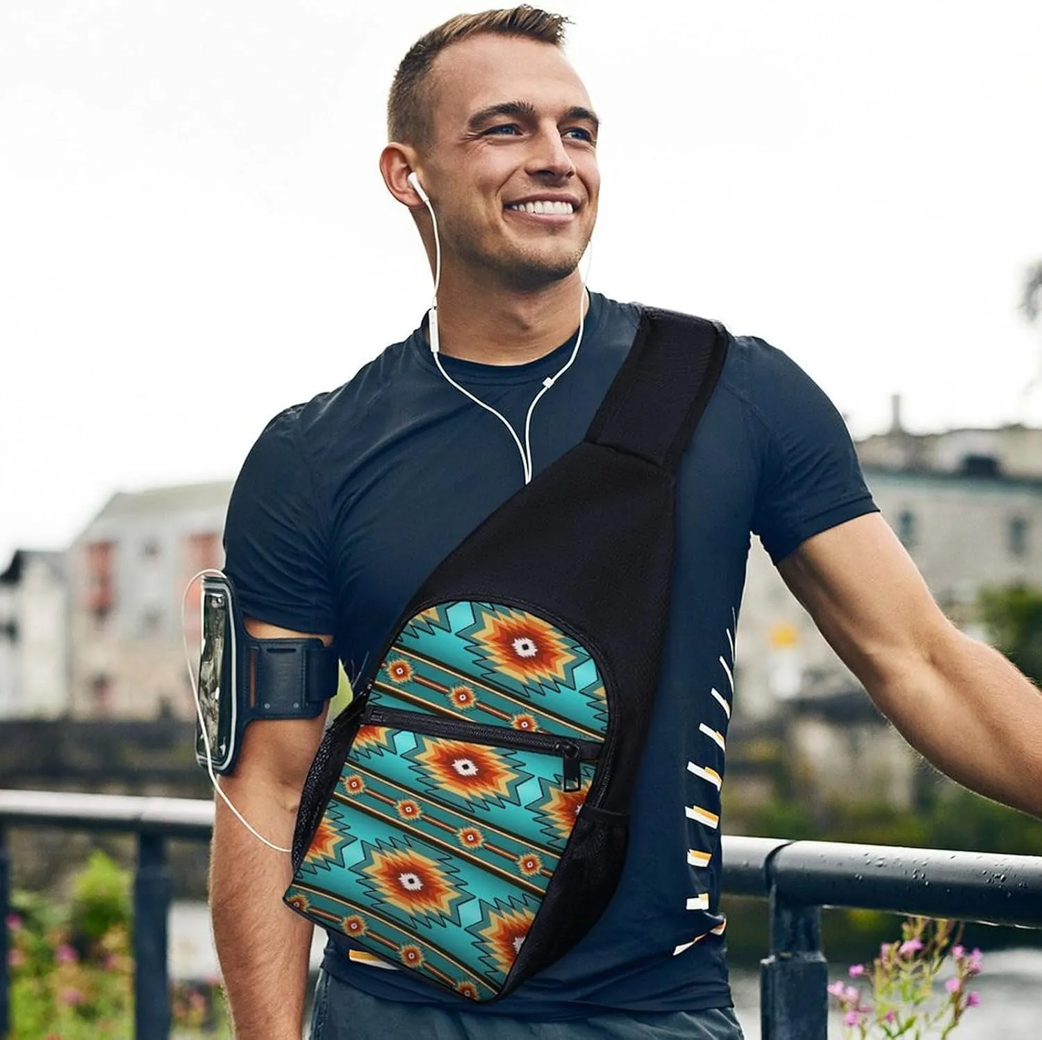 Floral Bird Tropical Paradise Hawaii Large Capacity Portable Chest Bag, Single Shoulder Chest Bag