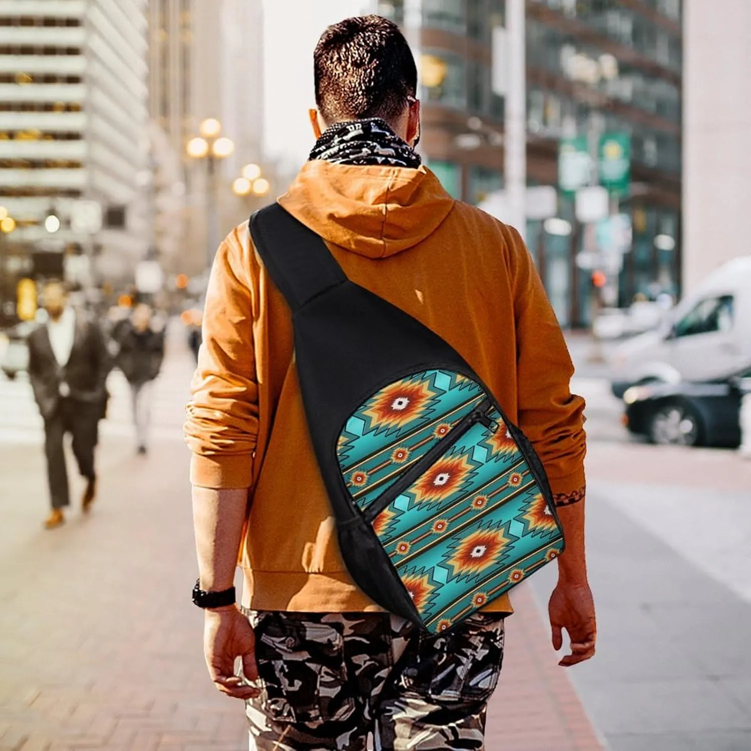 Floral Bird Tropical Paradise Hawaii Large Capacity Portable Chest Bag, Single Shoulder Chest Bag