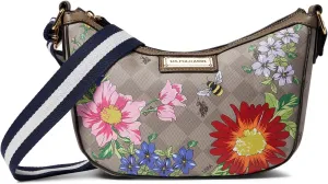 FLORAL DIAMOND CROSSBODY BAG