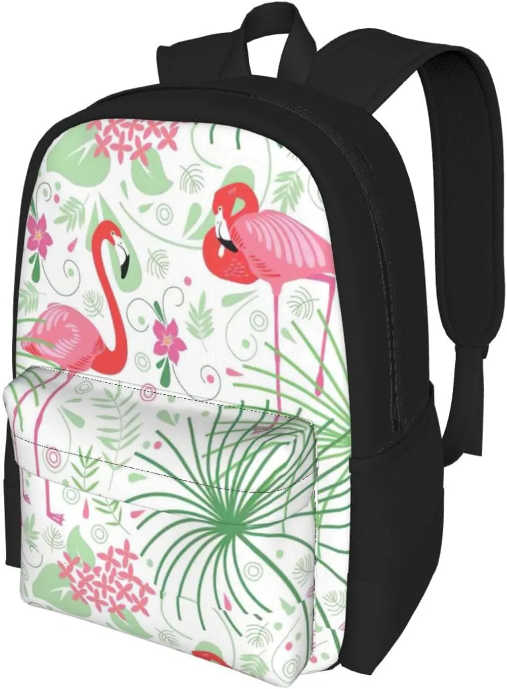 Floral Flamingo Botany Print Storage Bag, Shoulder Bag, Leisure Bag, Large Capacity Leisure Travel Shoulder Bag