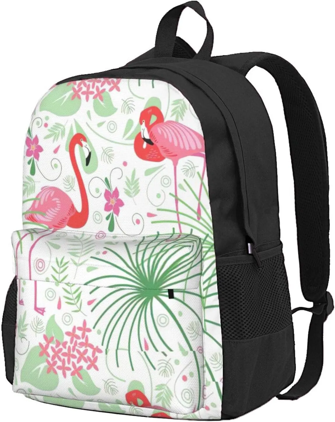 Floral Flamingo Botany Print Storage Bag, Shoulder Bag, Leisure Bag, Large Capacity Leisure Travel Shoulder Bag