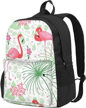 Floral Flamingo Botany Print Storage Bag, Shoulder Bag, Leisure Bag, Large Capacity Leisure Travel Shoulder Bag