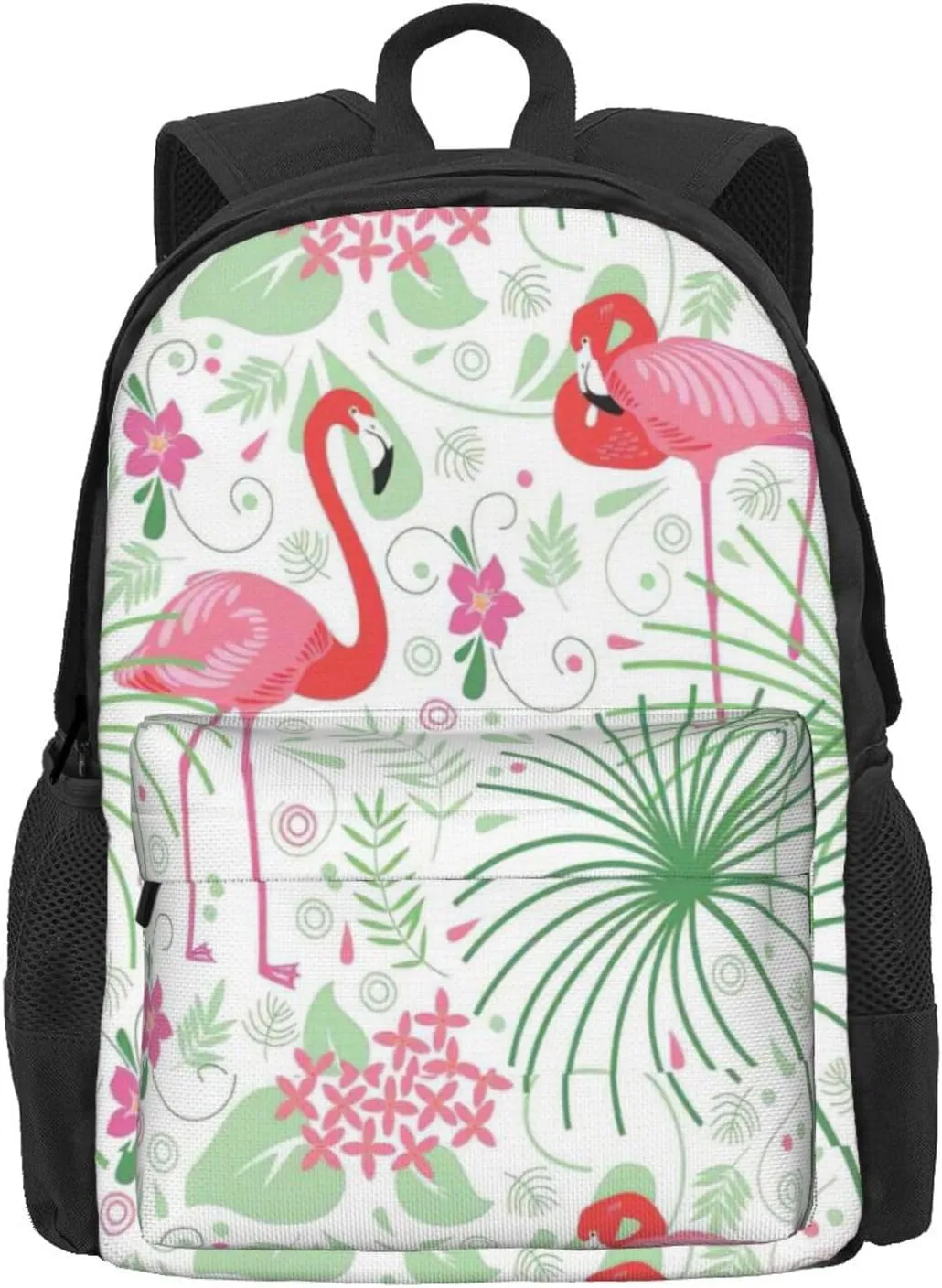 Floral Flamingo Botany Print Storage Bag, Shoulder Bag, Leisure Bag, Large Capacity Leisure Travel Shoulder Bag