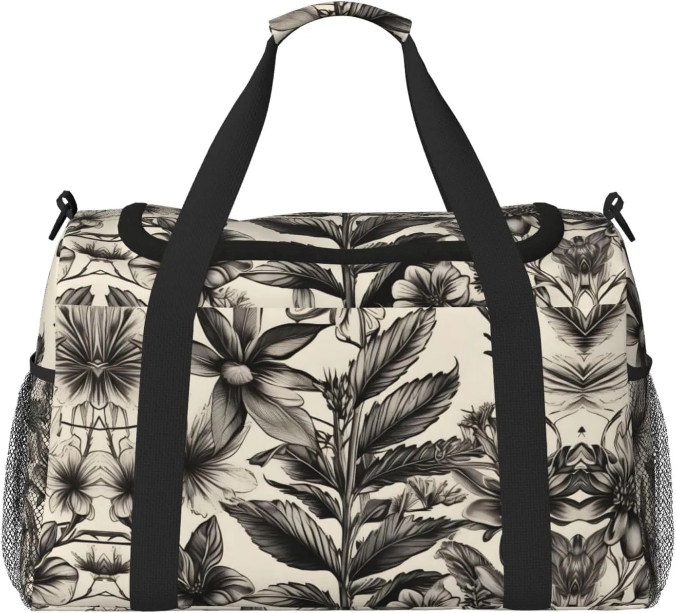 Floral Herbs Botanical Pattern print Overnight Bags for Women and Men Shoulder Bag Carry On Bag for Traveling Travel Essentials