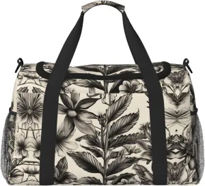 Floral Herbs Botanical Pattern print Overnight Bags for Women and Men Shoulder Bag Carry On Bag for Traveling Travel Essentials