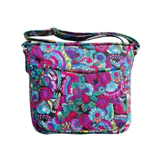 Floral Quilted Crossbody Bag for Women, Casual Bag, Quilted Bag, Handmade Purse,Everyday Use Bag, Cotton Fabric Crossbody bag