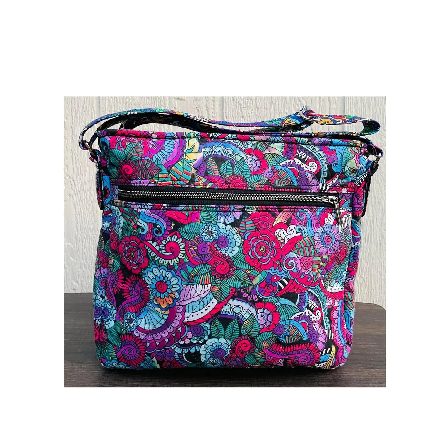 Floral Quilted Crossbody Bag for Women, Casual Bag, Quilted Bag, Handmade Purse,Everyday Use Bag, Cotton Fabric Crossbody bag