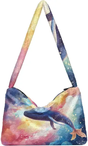 Floral Roses Watercolor Women Shoulder Bag, Book Tote Bag, Autumn Handbags