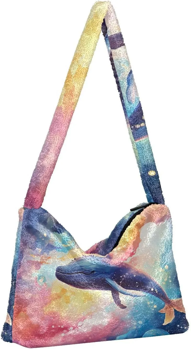 Floral Roses Watercolor Women Shoulder Bag, Book Tote Bag, Autumn Handbags