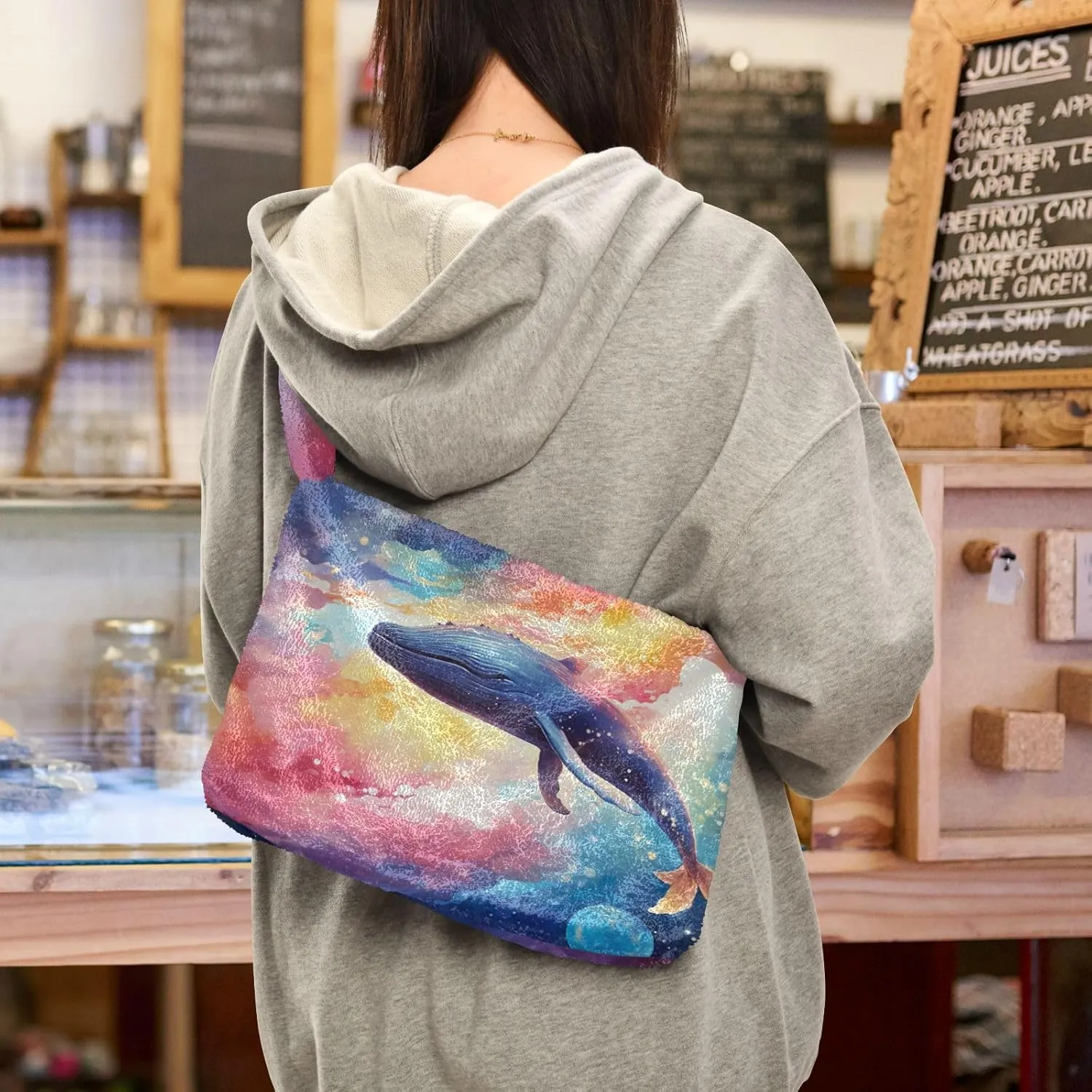Floral Roses Watercolor Women Shoulder Bag, Book Tote Bag, Autumn Handbags