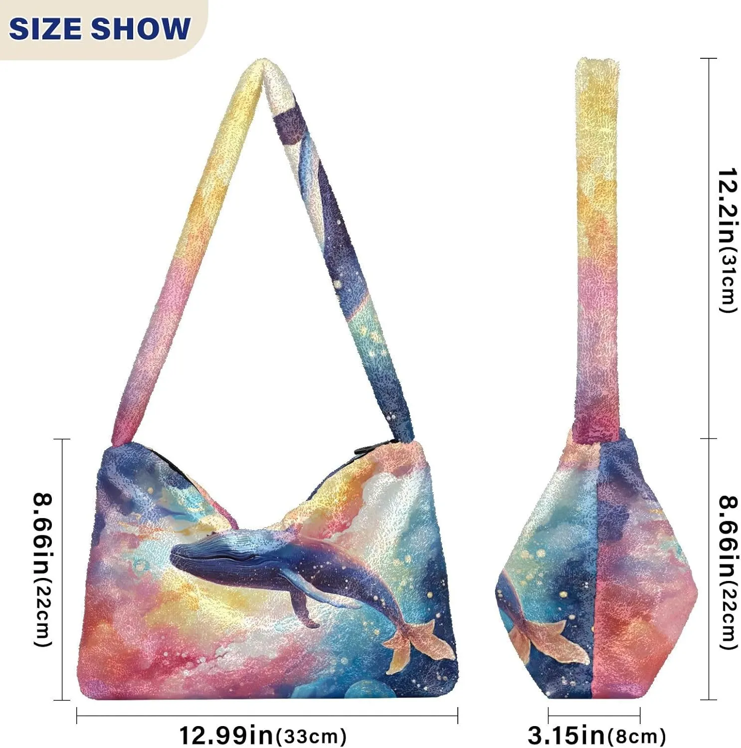 Floral Roses Watercolor Women Shoulder Bag, Book Tote Bag, Autumn Handbags