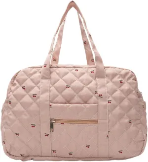 Floral Travel Duffel Bag for Women Coquette Aesthetic Canvas Bag with Multi Pocket Y2K Floral Puffy Purse Bag