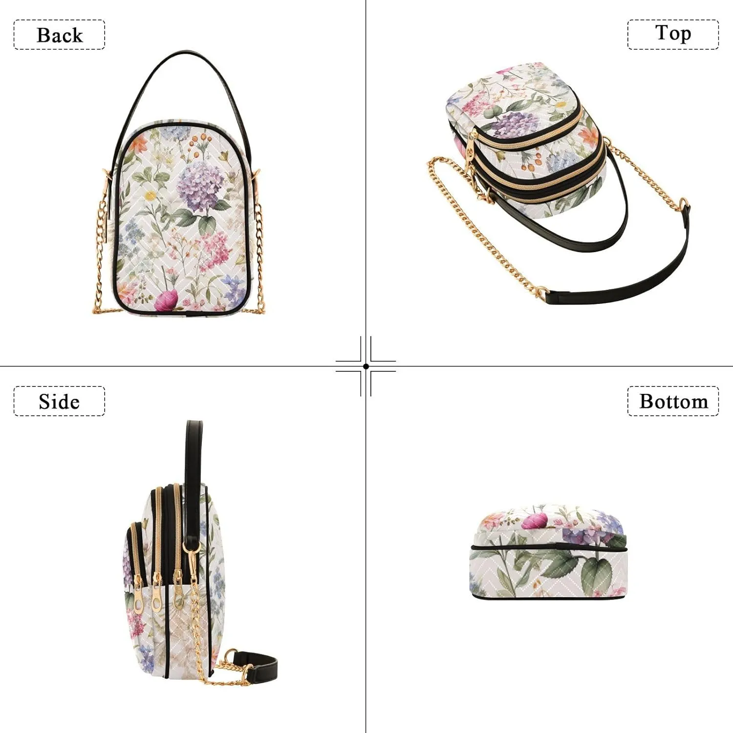 Floral with Red Roses Women Crossbody Bag, Crossbody with Strap, Crossbody Shoulder Bag for Women